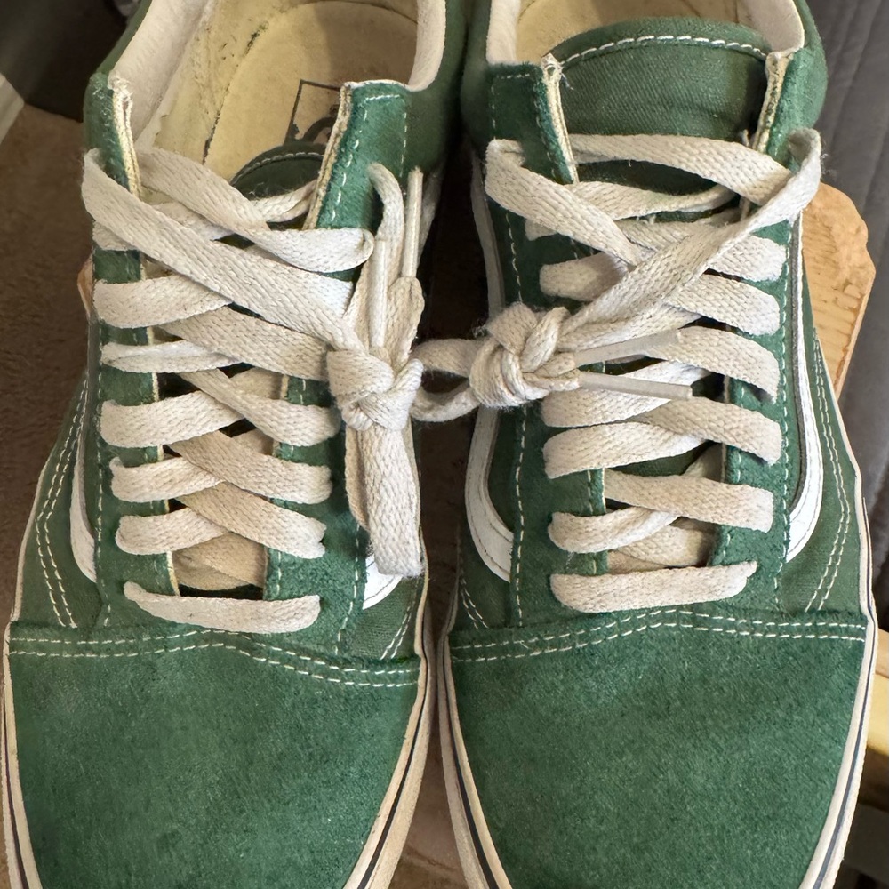 Vans Green and White Sneakers